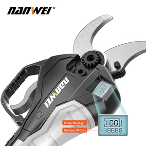 NANWEI Sécateur électrique portable sans fil 40MM <span class=keywords><strong>Ciseaux</strong></span> électriques avec affichage électrique Sécateur d'arbres pour la ferme et l'extérieur - Product Image 1