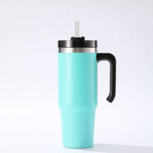 20oz 30oz Handle Car Travel Tumbler Vacuum Insulated Mug Lid Straw Non-Slip Base Hot Cold Tea - Product Image 2