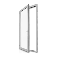 Portes à battants en aluminium à rupture de pont thermique, design moderne, personnalisées, double vitrage trempé dépoli pour l'extérieur des appartements