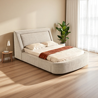 Lit Compressé Sans Cadre LI JIE de Luxe Haut de Gamme en Tissu Chenille Minimaliste, Matelas en Mousse Doux, Tailles Queen et King, Emballé Sous Vide 1
