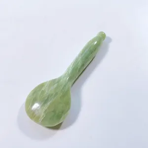 New Facial Massage Natural xiuyan jade spoon shape facial guasha Scraping Massage gemstone plate