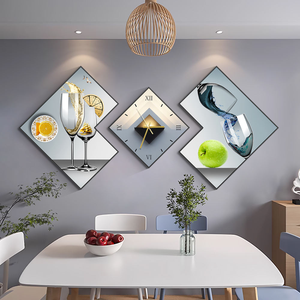 Horloge murale en métal <span class=keywords><strong>de</strong></span> luxe ovale silencieuse à impression numérique, style créatif, pour salon et bureau, nouvelle mode, vente en gros d'usine - Product Image 2