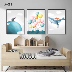 Nordic Nursery <strong>Wall</strong> <strong>Art</strong> with Cute Cartoon Animal Children's Painting Oil Canvas Framed for Baby Room Decoration - Product Image 6