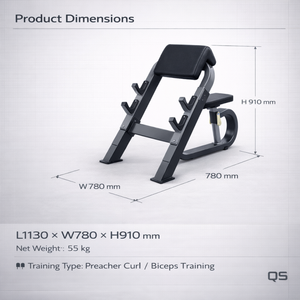 Banco de Pesas QS Preacher Curl para Gimnasios Comerciales, Banco de Entrenamiento de Bíceps para <span class=keywords><strong>Barra</strong></span> Olímpica Pequeña - Product Image 5