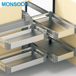 Hardware pull down pullout metal drawers storage magic corner kitchen cabinet basket for kitchen
