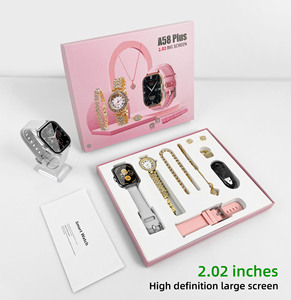 Lujo A58plus Mujeres Smartwatch 8 en 1 Collar Pendientes Pulsera Anillo Reloj de cuarzo Fitness Tracker A58 <span class=keywords><strong>Plus</strong></span> para damas - Product Image 5