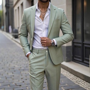 Traje <span class=keywords><strong>de</strong></span> <span class=keywords><strong>hombre</strong></span> europeo-americano transfronterizo 2026 <span class=keywords><strong>de</strong></span> un solo botón con cuello <span class=keywords><strong>de</strong></span> muesca y bloques <span class=keywords><strong>de</strong></span> color, conjunto <span class=keywords><strong>de</strong></span> pantalón <span class=keywords><strong>de</strong></span> vestir <span class=keywords><strong>para</strong></span> negocios y eventos nocturnos. - Product Image 3