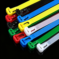 Bridas de nailon 66 reutilizables y liberables, con certificación CE, autoblocantes, para arneses de cables industriales, color personalizado