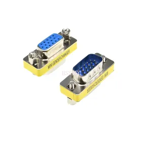 VGA SVGA DB15 15pin MALE to FEmale CONNECTOR 15p Mini Gender Changer Adapter