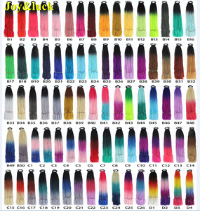 Commercio all'ingrosso 24 pollici Ombre Yaki capelli sintetici lisci extension per ragazze <span class=keywords><strong>treccia</strong></span> <span class=keywords><strong>colorata</strong></span> coda di cavallo - Product Image 2