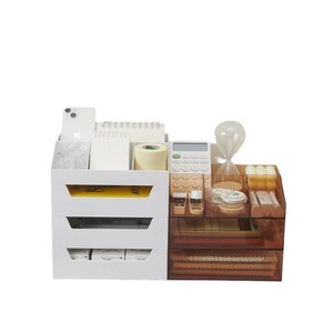 Acrylic Cosmetic Storage Box Desktop Organizer With <b>Drawers</b> For <b>Makeup</b> And Stationery - Product Image 5