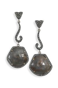 Pendientes de dos tonos con diamantes y zafiros – Elegantes pendientes de lujo para mujeres y niñas, joyería de moda con gemas brillantes para el día a día - Product Image 3