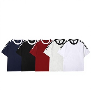 <span class=keywords><strong>Camiseta</strong></span> de Manga Corta para Hombre, Diseño <span class=keywords><strong>a</strong></span> Rayas de Color en Contraste, 230g, Algodón, Estilo Clásico de Tres Rayas, Holgada y Cómoda, Nueva Colección Verano 2026 - Product Image 5