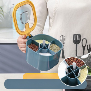 Contenedor de Especias de PP de 4 Compartimentos, Estilo Nórdico, Caja de Almacenamiento de Especias para Cocina con Tapa y Juego de Cucharas, Venta al Por Mayor de Fábrica a Precio Económico - Product Image 1