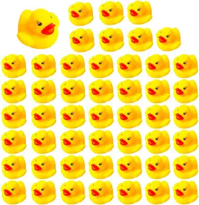 Детская игрушка для купания в душе, маленькая Желтая резиновая утка, игрушка для ванны, плавающие утки со звуком для ребенка