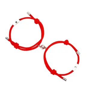 Pulsera magnética romántica para parejas, brazalete sencillo ajustable con sol y luna, novedad de 2022