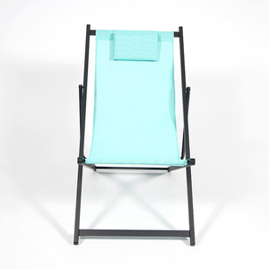 Chaise longue de <span class=keywords><strong>jardin</strong></span> durable pour piscine extérieure avec coussin de soleil <span class=keywords><strong>pliable</strong></span> en <span class=keywords><strong>aluminium</strong></span> pour la salle de sport, la plage, avec un matériau en tissu de fer - Product Image 2