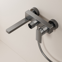Ensemble de douche pluie encastré avec mitigeur thermostatique pour baignoire, poignée unique, valve en céramique, pour salle de bain moderne d'appartement ou d'hôtel