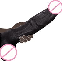 Dildo réaliste en silicone brun épais de 11 pouces, avec ventouse, étanche, multi-usages, pour stimulation du point G, clitoridienne, vaginale et anale, jouet intime pour femmes