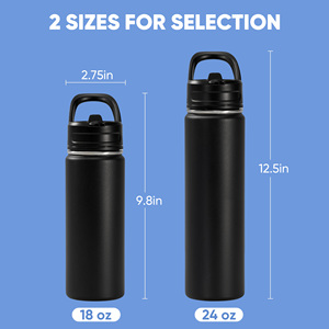 Botella de Agua de Acero Inoxidable de Triple Pared de 18 oz con Tapa de Paja Abatible, Asa Portátil, Mantiene el Calor por 12 Horas y el Frío por 24 Horas, a Prueba de Fugas, Aislada, Libre de BPA - Product Image 5