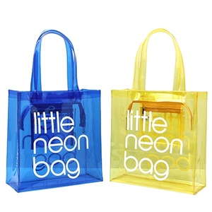 <span class=keywords><strong>Sac</strong></span> <span class=keywords><strong>à</strong></span> <span class=keywords><strong>main</strong></span> en plastique translucide pour femmes avec logo personnalisé, <span class=keywords><strong>sac</strong></span> <span class=keywords><strong>de</strong></span> plage transparent imperméable, <span class=keywords><strong>sac</strong></span> <span class=keywords><strong>de</strong></span> shopping en PVC néon - Product Image 2