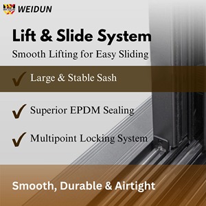 <span class=keywords><strong>Porte</strong></span> <span class=keywords><strong>coulissante</strong></span> moderne en aluminium série WEIDUN 127, double vitrage à rupture de pont thermique, <span class=keywords><strong>porte</strong></span> de patio, fournisseur OEM, taille personnalisée en usine - Product Image 4