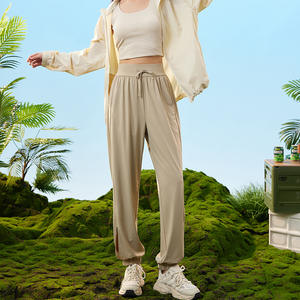 Pantalones <span class=keywords><strong>de</strong></span> Verano <span class=keywords><strong>de</strong></span> Seda Helada con Protección Solar, Corte Bootcut, Ajuste Regular, Hilo Original, Sensación Fresca, Anti-UV, Alta Elasticidad, Estilo Vintage para <span class=keywords><strong>Mujer</strong></span>, Hecho en China - Product Image 2