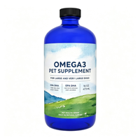Nordic Naturals Omega-3 pour animaux de compagnie sans saveur 16 oz 1380 mg Chiens de grande et très grande taille EPA DHA Favorise la santé cardiaque, cutanée, du pelage et immunitaire 2 ans
