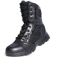 Bottes de Randonnée Tactiques Montantes en Cuir pour Hommes Légères Résistantes à l'Usure d'Été, avec Embout en Acier et Caoutchouc Respirantes pour l'Hiver
