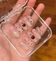 Uñas Postizas Elegantes con Diseño Floral 3D, Pintadas a Mano, Estilo Clásico, Forma Almendrada, Acrílicas, con un Toque Romántico