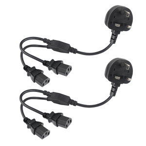 อะไหล่1.0MM2 3.3ฟุต2 in 1 NEMA-5-15P เป็น2 x ซ็อกเก็ต C13 IEC 1ถึง2ตัวแยกสายไฟต่อขยาย - Product Image 3