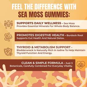 Private Label <strong>Suger</strong> <strong>Free</strong> Irish Sea Moss Supplement Keto Detox Strength Immune Energy Support Black Seed Oil Sea Moss Gummies - Product Image 4