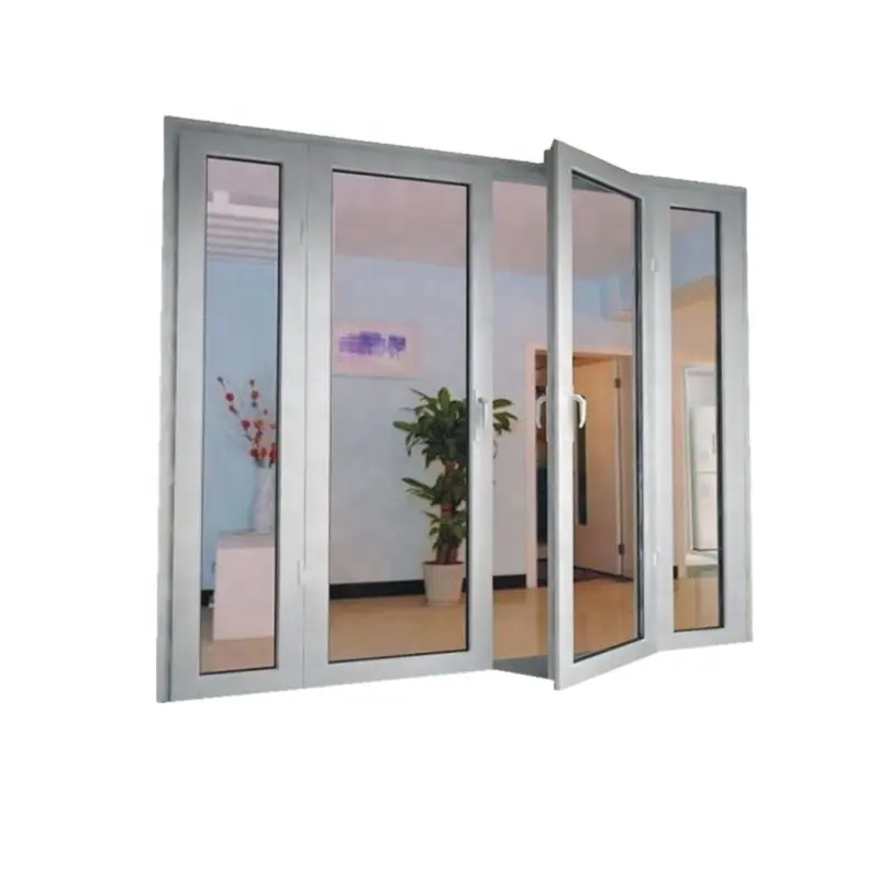 Wholesales Popular Type UPVC Office Double Swing Door With Glass Window