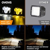 OVOVS 12V DC 40W Blanco Ámbar Todoterreno Conducción Luces de zanja Haz de Punto 3 pulgadas LED Pod Light para camión 4x4 Jeep Toyota