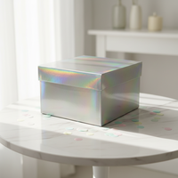 Maßgefertigte Bedruckte Lebensmittelechte Holografische Quadratische Starre Papier-Kuchenbox aus Recyclingmaterialien Faltbare Dessert-Geschenkbox