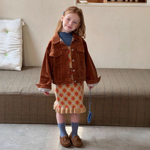 Ensemble de deux pièces pour filles, style coréen, 100% coton, pull, veste <span class=keywords><strong>sans</strong></span> manches en tricot <span class=keywords><strong>crochet</strong></span>é, épaissi, motif floral - Product Image 4