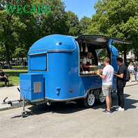 WECARE Chariots de nourriture mobiles, bar à boissons, remorque à thé Boba, camion de nourriture pour kebab turc et crêpes avec équipement de cuisine complet