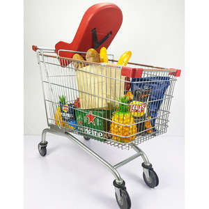 भारी शुल्क यूरोपीय शैली 240l बाजार सुपरमार्केट शॉपिंग ट्रॉली के साथ बेबी लाउंज चेयर के साथ - Product Image 4