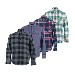 Camisa de flanela xadrez e cinza, camisa de flanela casual para homens