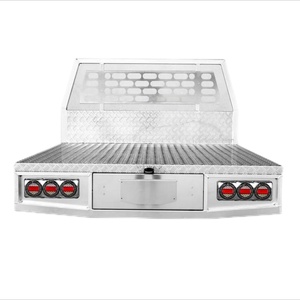 Dual Single Cab Square Aluminum Ute Canopy Tray 2 Compartments 2000L Waterproof Lockable Powder Coated Portable Outdoor Pickup - Product Image 4