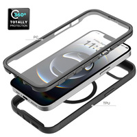 Étui de téléphone portable magnétique à double couche TPU+PC pour iPhone 12 13 14 Pro 15 16 Plus 16e 17e 17 Air Pro Max