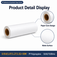 Papier synthétique PP auto-adhésif double face mat Eco Solvent Eco 215 ml, imperméable et imprimable, pour la publicité