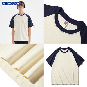 Hochwertige Blanko 210G 100% Baumwolle Gestrickte <span class=keywords><strong>Raglan</strong></span>-Ärmel Herren Freizeit-T-Shirts Auf Lager Unisex Sommer Bestseller T-Shirts - Product Image 4