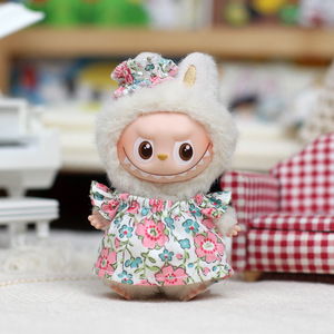 Fourth Generation Mini Labubu Doll Clothes 10cm Outfit Floral Dress For Collectible <b>Vinyl</b> Keychain Blind <b>Box</b> - Product Image 3