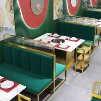 Ensemble de canapés d'hôtel à dossier haut, canapé de cabine moderne en cuir sectionnel pour Restaurant