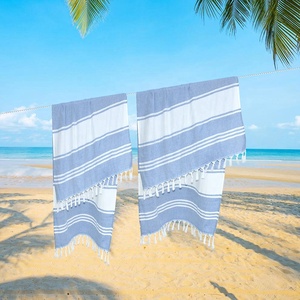 OEM ODM Super grande telo mare 100*180cm turco a righe ad asciugatura rapida con nappa in microfibra - Product Image 2