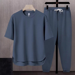 Conjunto de Dos Piezas de Verano para Hombre, Camiseta de Manga Corta y Pantalones Largos, Moda de Verano, Envío Directo - Product Image 2