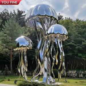 Fournisseur de sculpture de méduse en acier inoxydable de statue d'<span class=keywords><strong>animal</strong></span> en métal d'art moderne extérieur - Product Image 3