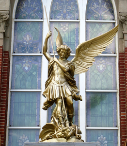 Estatua de Hada de jardín de bronce <span class=keywords><strong>Saie</strong></span> caliente, escultura religiosa de San Miguel Arcángel de bronce de tamaño natural - Product Image 6
