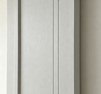 Porte intérieure battante moderne en MDF stratifié PVC, insonorisée, sans peinture, gaufrée, pour chambre à coucher, avec panneau mural et plinthe assortis